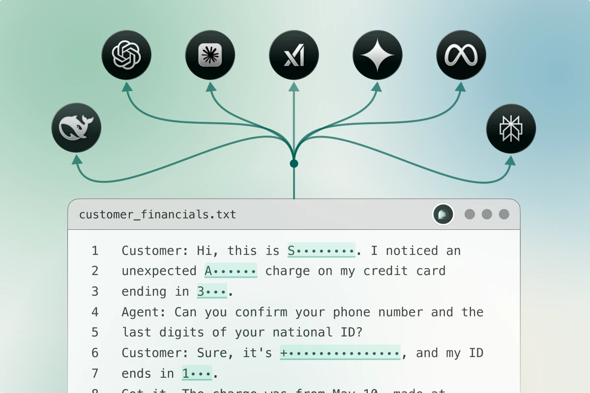 Sensitive values masked in a prompt before it reaches an AI provider