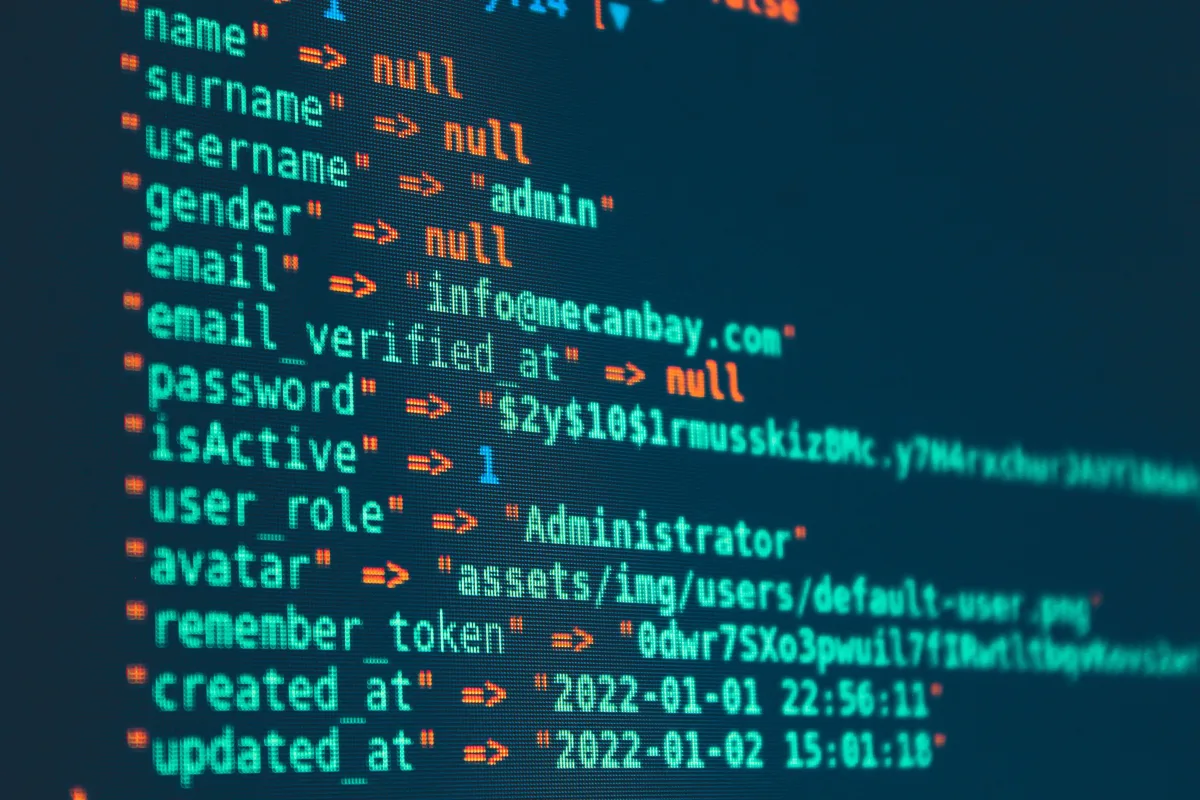 A database of customer records on screen